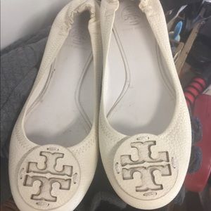 White Tory Burch flats